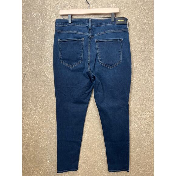 Express High Rise Dark Wash Supersoft Skinny Jeans Color: Dark Wash 16 Regular - Picture 4 of 11